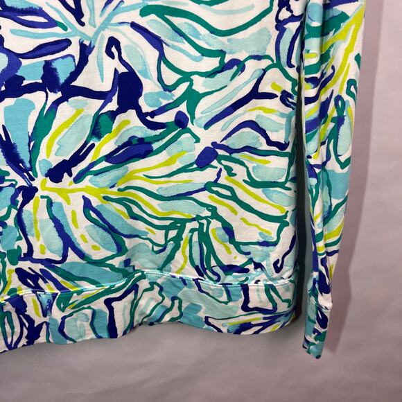 Lilly Pulitzer, Reagan Full-Zip Jacket, Pool Blue Green Stay Cool Cotton Spandex - Picture 11 of 12